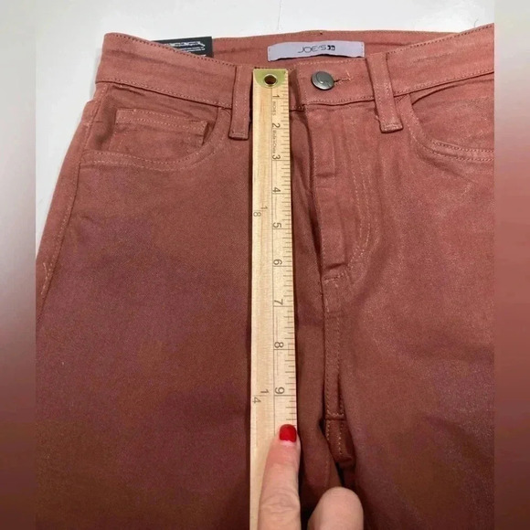 Joes Jeans High rise Skinny NWT Saddleback Coated Burnt Orange Pants Size 24 - Picture 11 of 12